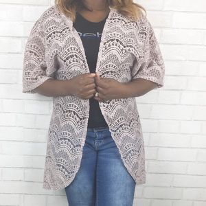 Charlotte Russe Lace Front Cardigan. Size M